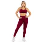 Conjunto Esportivo Feminino Calça Lisa Basica Com Top Alcinh