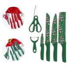 Conjunto Facas 6 Peças Aço P/ Presente Natal Amigo Oculto - FACAS NATAL KIT