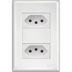 Conjunto Fame Evidence 4X2 Branco Com Placa (2Tomada 10A)