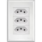 Conjunto Fame Evidence 4X2 Branco Com Placa (3Tomada 20A)