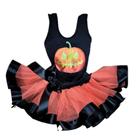 Conjunto Fantasia Infantil Body e Saia Halloween Abóbora Laranja (Tam 1 ao 10) COD.000202