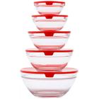 Conjunto Fe 5 Bowls Vidro Yampa Vermelho - Ref. 25622 - Bon Gourmet