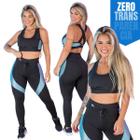 Conjunto Feminino Academia Top Fitness Legging Cós Alto Zero Transparência