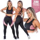 Conjunto Feminino Academia Top Fitness Legging Cós Alto Zero Transparência