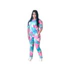 Conjunto Feminino Barato Tie Dye Blusa CalçaTendencia Verão M G CITD002