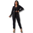 Conjunto Feminino Blazer Calça Jogger Bolso Pontoroma Lara