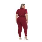 Conjunto Feminino Blusa e Calça Plus Size Malha Moda Curvy