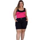 Conjunto Feminino Blusa E Shorts Estampado Plus Size