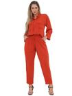 Conjunto Feminino Camisa e Calça Com Elástico Tendência Verão
