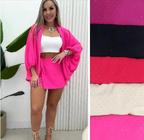 Conjunto Feminino com Kimono Shorts Saia