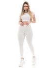 Conjunto Feminino Cropped e Calça Malha Canelada Premium