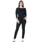 Conjunto Feminino de Blusa e Calça em Manga Longa Em Viscolycra