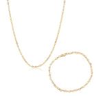 Conjunto Feminino de Ouro 18k Gargantilha + Pulseira Coração