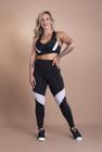 Conjunto Feminino Fitness Academia Calça Legging Cintura Alta Detalhe Na Perna Tela e Top Nadador Com Tela Frontal Treino F7 NEW STYLE