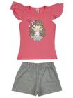 Conjunto Feminino Infantil Affectionate Girl - Lual Kids - Rosê/Mescla