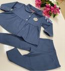 Conjunto feminino infantil - blusa e legging cotton jeans