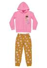 Conjunto Feminino Infantil com Jaqueta e Calça em Moletom Bee Loop