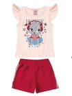 Conjunto Feminino Infantil Fashion Cat - Lual Kids - Salmão/Carmim