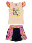 Conjunto Feminino Infantil Fun In The Sun - Lual Kids - Rosa Bebê/Sublimado Frutas Lilás