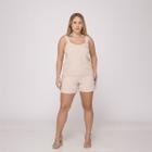 Conjunto Feminino Regata e Shorts Cintura Elástico em Malha Crepe