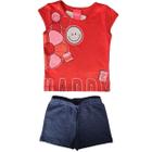 Conjunto Feminino Smile  Kely Kety Shorts Moletinho