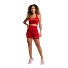 Conjunto Feminino Top e Short Vermelho Massam Fitness