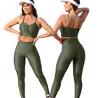 Conjunto Fitness Calça Basica Compressão Cores em Poliamida