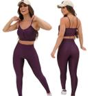 Conjunto Fitness Calça Basica Compressão Cores em Poliamida