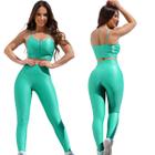 Conjunto Fitness Calça Basica Compressão Cores em Poliamida