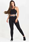 Conjunto Fitness Calça Legging Cintura Alta + Cropped de Alcinha com elásticos