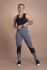 Conjunto Fitness Feminino Calça Legging Cintura Alta Detalhe Na Perna E Top Nadador Liso Básico Moda Treino Academia F7 NEW STYLE