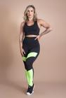 Conjunto Fitness Feminino Calça Legging Detalhe Cintura Alta E Top Nadador Liso Academia F7 NEW STYLE