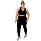 Conjunto Fitness Feminino Calça Legging Top Plus Size