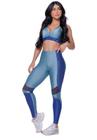 Conjunto Fitness Feminino de Academia Calça Legging E Top Sem Bojo, Poliamida.