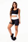 Conjunto Fitness Feminino Short Cintura Alta e Cropped Regata - Preto - Racy Modas