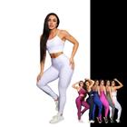 CONJUNTO Fitness Feminino TOP ALÇA FINA + Calça LEG BÁSICA Sports Treino Tecido Premium 877 - Iron