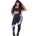 Conjunto Fitness Legging e top Recorte Poliamida Texturizada Lilás 1057 - Lievi