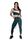 Conjunto Fitness MoveMax. Top Nadador e Calça Legging Recorte. Verde