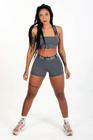 Conjunto Fitness Short modelador + Cropped com elastico em X nas costas