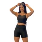 Conjunto Fitness Shorts e Top Academia Zero Transparencia