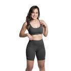 Conjunto Fitness Top Com Bojo Short Run Com Bolso Caminhada