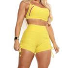 Conjunto Fitness Top Shorts Feminino Academia Poliamida Uv50 - Estação Fit