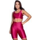 Conjunto Fitness Vekyo Modas Top Bojo Removível e Bermuda New Zig Roupa de Academia Corrida