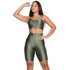 Conjunto Fitness Vekyo Modas Top Bojo Removível e Bermuda New Zig Roupa de Academia Corrida