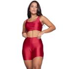 Conjunto Fitness Vekyo Modas Top Bojo Removível e Short New Zig Academia Treino Corrida