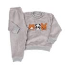 Conjunto Fleece com Bordado Quentinho Peluciado Para Bebê