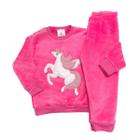 Conjunto Fleece com Bordado Quentinho Peluciado Para Bebê