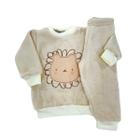 Conjunto Fleece com Bordado Quentinho Peluciado Para Bebê