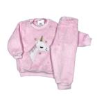 Conjunto Fleece com Bordado Quentinho Peluciado Para Bebê
