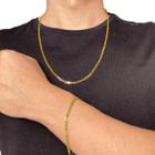 Conjunto Folheado Ouro 18k Corrente + Pulseira Masculina